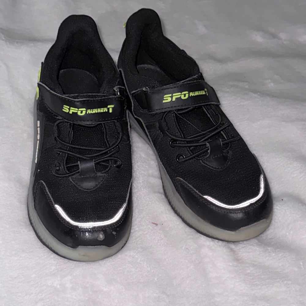 Kids Black and Silver Sneakers